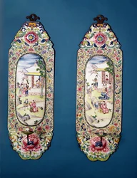 Pair of Canton wall lights made for the European market, 18th century